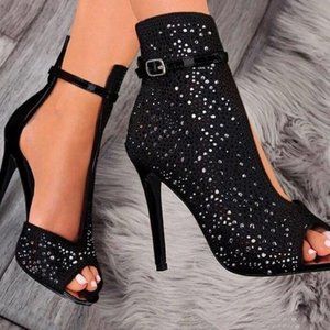 Discount ！！！！！ European and American ladies fish mouth water diamond hollow fine